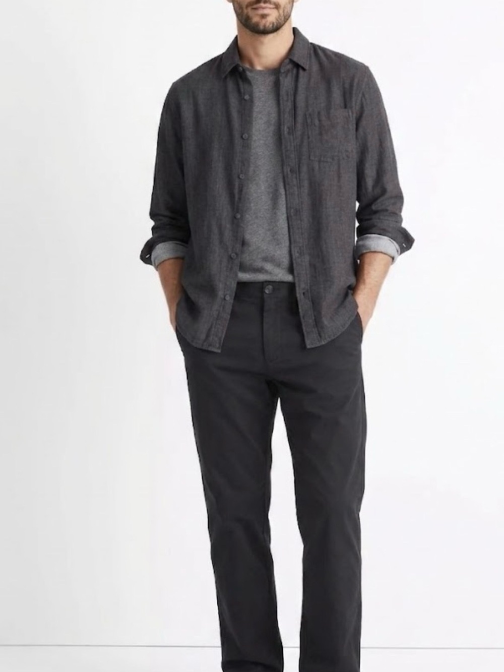 Vince Double Face Gauzy Breathable Cotton Long Sleeve Button Down Size M